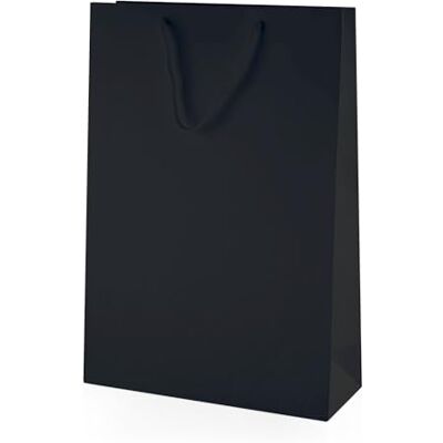 Thepaperbagstore 20 Moyenne Haute sacs cadeau Noirs mats 25x36x10cm Sacs cadeau mats luxe avec anses corde et bases renforcées pour cadeaux, commerce et événements Thepaperbagstore 20 Moyenne Haute sacs cadeau Noirs mats 25x36x10cm Sacs cadeau mats luxe avec anses corde et bases renforcées pour cadeaux, commerce et événements