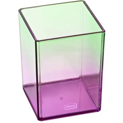 Idena 11363 Porte-crayons en plastique, pot à crayons violet-vert, dimensions env. 7,5 x 7,5 x 10,1 cm, adapté pour l'école et le bureau Idena 11363 Porte-crayons en plastique, pot à crayons violet-vert, dimensions env. 7,5 x 7,5 x 10,1 cm, adapté pour l'école et le bureau