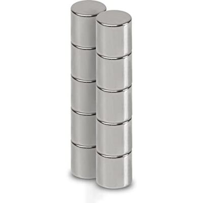 MAUL Aimants néodyme Argent ronds lot de 10 Tenue fiable 2.8 kg, format discret Ø 0.8 cm, acier solide, pose recto verso MAUL Aimants néodyme Argent ronds lot de 10 Tenue fiable 2.8 kg, format discret Ø 0.8 cm, acier solide, pose recto verso