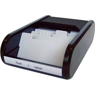 Helit H6218095 Boîte pour cartes de visite pour environ 300 cartes de visite, noir Helit H6218095 Boîte pour cartes de visite pour environ 300 cartes de visite, noir