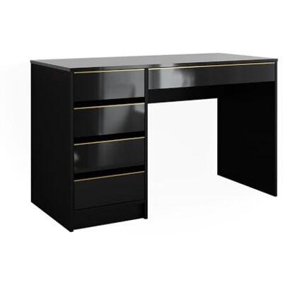 Vicco Bureau "Sherry", Noir Haute brillance 55 x 120 cm avec tiroirs, convient comme poste de travail pour le télétravail ou les études Vicco Bureau "Sherry", Noir Haute brillance 55 x 120 cm avec tiroirs, convient comme poste de travail pour le télétravail ou les études