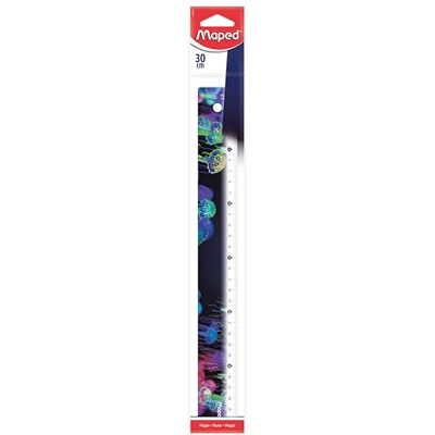 Maped Règle 30cm Deepsea Paradise- Règle scolaire décorée Ergonomique et légère Triple décimètre avec Graduation en millimètres Maped Règle 30cm Deepsea Paradise- Règle scolaire décorée Ergonomique et légère Triple décimètre avec Graduation en millimètres