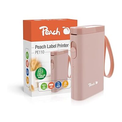 Peach PE110A-pi Imprimante d'étiquettes Rose Peu encombrante et sans fil Organisez partout Peach PE110A-pi Imprimante d'étiquettes Rose Peu encombrante et sans fil Organisez partout