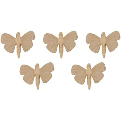 décopatch AP144Opack Un lot de 5 supports en papier brun pulpé 14x9x2 cm, Papillon décopatch AP144Opack Un lot de 5 supports en papier brun pulpé 14x9x2 cm, Papillon