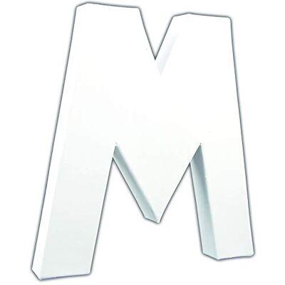 décopatch AC712Cpack Un Lot de 3 supports en papier blanc mâché 3x19,5x20,5 cm, Lettre M décopatch AC712Cpack Un Lot de 3 supports en papier blanc mâché 3x19,5x20,5 cm, Lettre M