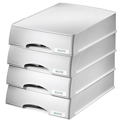 Leitz 52100085 Lot de 4 tiroirs pour corbeille à lettres Gris Format A4 Leitz 52100085 Lot de 4 tiroirs pour corbeille à lettres Gris Format A4