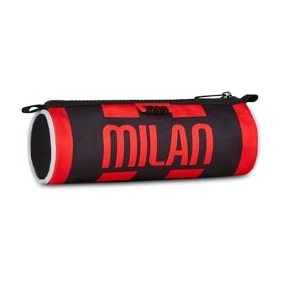 Seven Trousse à crayons A.C.Milan, noire, ouverture avec fermeture éclair, accessoires sac à dos, école primaire, moyenne et secondaire, pour enfants, adolescents et adultes, football, produit Seven Trousse à crayons A.C.Milan, noire, ouverture avec fermeture éclair, accessoires sac à dos, école primaire, moyenne et secondaire, pour enfants, adolescents et adultes, football, produit