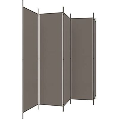 vidaXL Cloison de séparation 5 panneaux Anthracite 250x200 cm Tissu vidaXL Cloison de séparation 5 panneaux Anthracite 250x200 cm Tissu