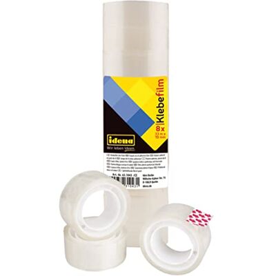 Idena 631043 Film adhésif transparent, 19 x 33 mm, 8 rouleaux Idena 631043 Film adhésif transparent, 19 x 33 mm, 8 rouleaux