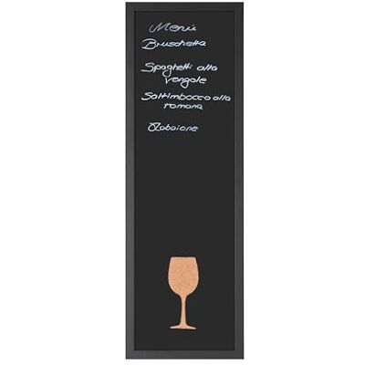Bi-Office Back2Chalk Vino Tableau à craie Noir Combiné d'Affichage 20 x 60 cm Cadre en MDF Noir Mat Bi-Office Back2Chalk Vino Tableau à craie Noir Combiné d'Affichage 20 x 60 cm Cadre en MDF Noir Mat