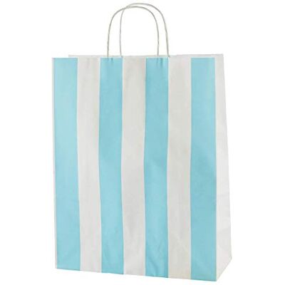 Thepaperbagstore 10 sacs papier Rayés Bleu/Blanc Moyenne anses 25x11x31cm Sacs kraft avec anses solides, idéals pour cadeaux, commerce, fêtes et événements Thepaperbagstore 10 sacs papier Rayés Bleu/Blanc Moyenne anses 25x11x31cm Sacs kraft avec anses solides, idéals pour cadeaux, commerce, fêtes et événements