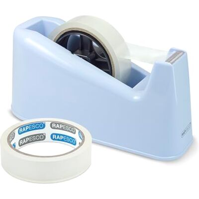 Rapesco 1488 Dévidoir de Ruban Adhésifs 500 et 2 Rouleaux, Bleu Pastel Usage Intensif Rapesco 1488 Dévidoir de Ruban Adhésifs 500 et 2 Rouleaux, Bleu Pastel Usage Intensif