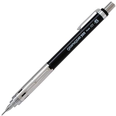 Pentel GRAPHGEAR 300 PG315 Lot de 12 porte-mines techniques 0,5 mm, corps noir opaque Pentel GRAPHGEAR 300 PG315 Lot de 12 porte-mines techniques 0,5 mm, corps noir opaque