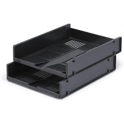 Durable Corbeille à courrier Optimo, 6 pièces, Anthracite, 1700784058 Banette de rangement de bureau empilable pour documents A4, certifié Blue Angel, 255 x 62 x 334 mm, Made in Germany Durable Corbeille à courrier Optimo, 6 pièces, Anthracite, 1700784058 Banette de rangement de bureau empilable pour documents A4, certifié Blue Angel, 255 x 62 x 334 mm, Made in Germany