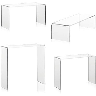 VITAdisplays Lot de supports de marchandises comme support décoratif, présentoir de présentation, présentoir de vente pour chaussures, cosmétiques, objets de collection en plexiglas original dans quatre hauteurs VITAdisplays Lot de supports de marchandises comme support décoratif, présentoir de présentation, présentoir de vente pour chaussures, cosmétiques, objets de collection en plexiglas original dans quatre hauteurs