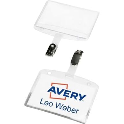 Avery Zweckform 4824 Lot de 25 clips pour badges nominatifs et badges Clips en métal avec boucle à bouton-pression pour fixer des badges d'identité et des badges nominatifs aux vêtements Avery Zweckform 4824 Lot de 25 clips pour badges nominatifs et badges Clips en métal avec boucle à bouton-pression pour fixer des badges d'identité et des badges nominatifs aux vêtements