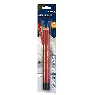 LYRA Lot de 2 crayons de 24 cm de long pour surfaces lisses Facile à enlever Triangle 1948002 LYRA Lot de 2 crayons de 24 cm de long pour surfaces lisses Facile à enlever Triangle 1948002
