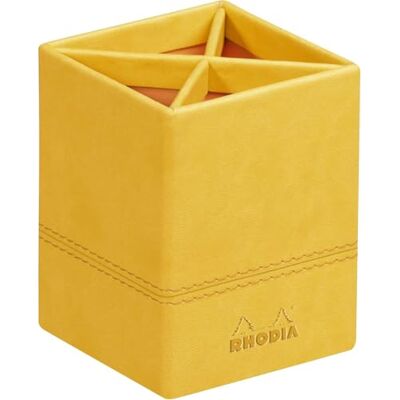 Rhodia 318916C Pot à Crayons Jonquille 8x8x11 cm Piqûres Sellier Orange Extérieur Simili Cuir Collection Home Office rama Organisation de Bureau & Rangement Design Rhodia 318916C Pot à Crayons Jonquille 8x8x11 cm Piqûres Sellier Orange Extérieur Simili Cuir Collection Home Office rama Organisation de Bureau & Rangement Design