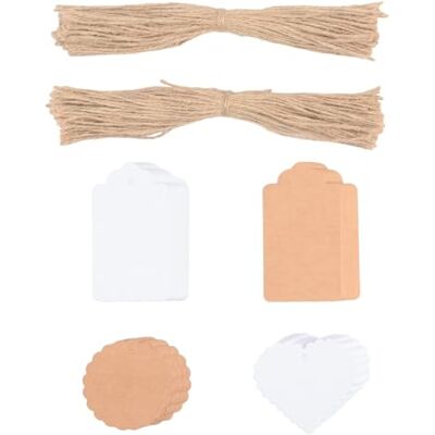 Creative Florence Lot de 200 étiquettes cadeaux et étiquettes avec bord ondulé – Blanc/marron – Lot de 200 étiquettes classiques en papier kraft en forme de cœur et de cercle Creative Florence Lot de 200 étiquettes cadeaux et étiquettes avec bord ondulé – Blanc/marron – Lot de 200 étiquettes classiques en papier kraft en forme de cœur et de cercle