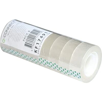 Q-Connect KF17491 Film adhésif transparent 8 rouleaux 18 mm x 30 m pour l'école, la maison et le bureau Q-Connect KF17491 Film adhésif transparent 8 rouleaux 18 mm x 30 m pour l'école, la maison et le bureau
