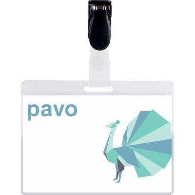 Pavo Pack de 25 badges 54 x 90 mm Transparent Pavo Pack de 25 badges 54 x 90 mm Transparent