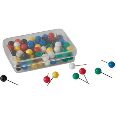 Franken GmbH 4300/100 99 Lot de 100 punaises à tête ronde en plastique Franken GmbH 4300/100 99 Lot de 100 punaises à tête ronde en plastique