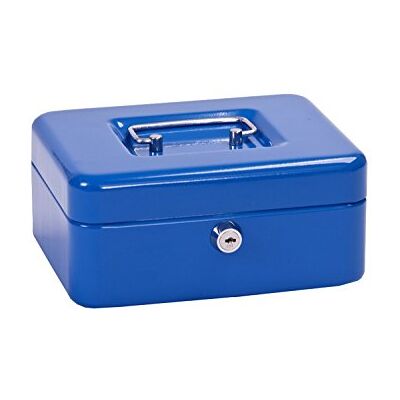 Alco -Albert Petite caisse à monnaie verrouillable, bleu foncé Caisse avec compartiment à monnaie, 2 clés et poignée de transport, 195 x 145 x 80 mm Alco -Albert Petite caisse à monnaie verrouillable, bleu foncé Caisse avec compartiment à monnaie, 2 clés et poignée de transport, 195 x 145 x 80 mm