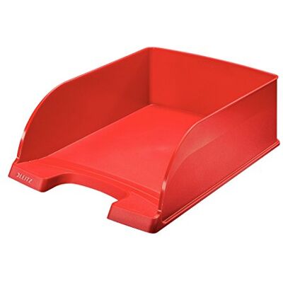 Leitz Corbeille à Courrier A4, Jumbo, Rouge, Plus, 52330025 Leitz Corbeille à Courrier A4, Jumbo, Rouge, Plus, 52330025