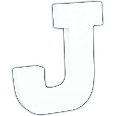 décopatch AC739Cpack Un Lot de 5 supports en papier blanc mâché 1,5x10,5x12 cm, Petite lettre J décopatch AC739Cpack Un Lot de 5 supports en papier blanc mâché 1,5x10,5x12 cm, Petite lettre J