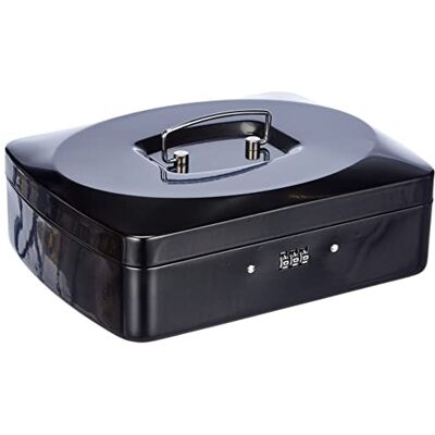 WEDO 146321Z,Coffret à monnaie, taille 4 noir/blanc avec serrure à combinaison 25x19x9 cm WEDO 146321Z,Coffret à monnaie, taille 4 noir/blanc avec serrure à combinaison 25x19x9 cm