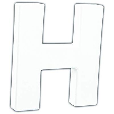 décopatch AC737Cpack Un Lot de 5 supports en papier blanc mâché 1,5x10,5x12 cm, Petite lettre H décopatch AC737Cpack Un Lot de 5 supports en papier blanc mâché 1,5x10,5x12 cm, Petite lettre H