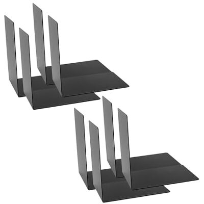 Idena 90558 Lot de 8 serre-livres en métal noir pour étagères de 14 x 14 x 8,5 cm Idena 90558 Lot de 8 serre-livres en métal noir pour étagères de 14 x 14 x 8,5 cm