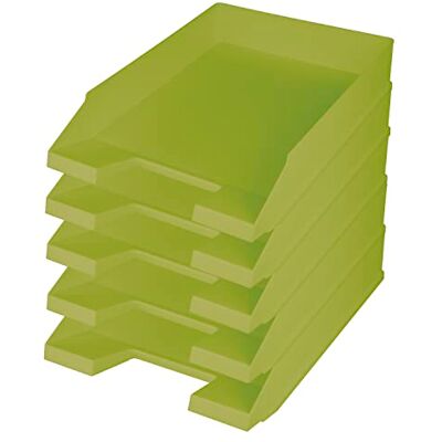Helit H2661653 The Green Staff Lot de 5 corbeilles à courrier empilables en plastique recyclé, DIN A4-C4, vert clair, compartiments de rangement empilables en plastique recyclé, certifié Blauer Engel Helit H2661653 The Green Staff Lot de 5 corbeilles à courrier empilables en plastique recyclé, DIN A4-C4, vert clair, compartiments de rangement empilables en plastique recyclé, certifié Blauer Engel