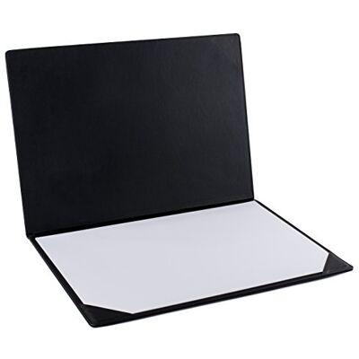 Pavo Sous-main à rabat simili cuir L50 x H35 x P1 cm Noir Pavo Sous-main à rabat simili cuir L50 x H35 x P1 cm Noir