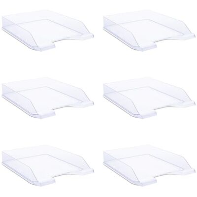 DONAU Lot de 6 corbeilles à courrier standard Transparent Format A4 DONAU Lot de 6 corbeilles à courrier standard Transparent Format A4