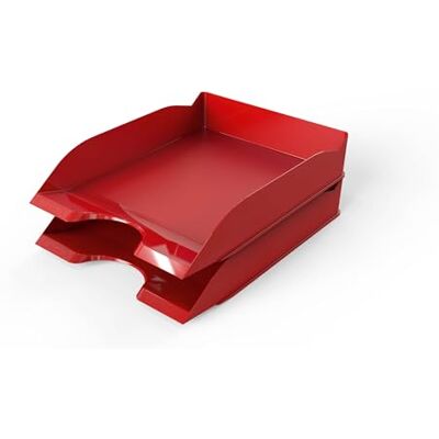 Durable Basic 1701674080 Lot de 6 corbeilles à courrier empilables Rouge Format A4 Durable Basic 1701674080 Lot de 6 corbeilles à courrier empilables Rouge Format A4