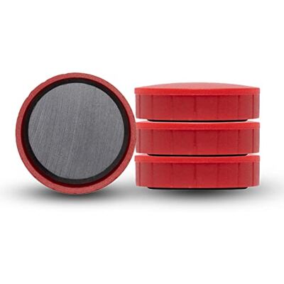MAUL Aimants ronds rouges solid Lot de 4 pastilles forte adhérence tenue 0,8 kg, boîtier plastique résistant, ferrite fiable, format Ø 3,2 cm, prise facile, affichage soigné MAUL Aimants ronds rouges solid Lot de 4 pastilles forte adhérence tenue 0,8 kg, boîtier plastique résistant, ferrite fiable, format Ø 3,2 cm, prise facile, affichage soigné