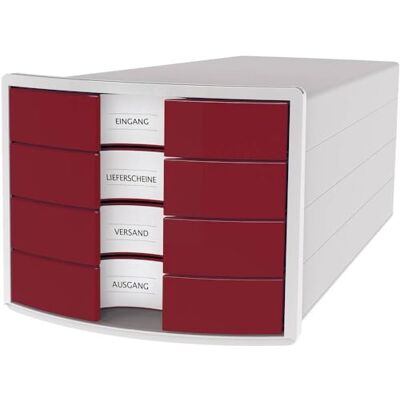 HAN 1x boîte à tiroirs IMPULS 2.0 gris clair/rouge A4/C4 4 tiroirs HAN 1x boîte à tiroirs IMPULS 2.0 gris clair/rouge A4/C4 4 tiroirs
