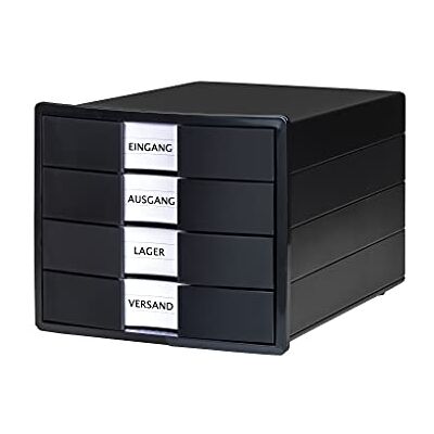 HAN 1x boîte à tiroirs IMPULS KARMA noire à 4 tiroirs pour A4/C4 HAN 1x boîte à tiroirs IMPULS KARMA noire à 4 tiroirs pour A4/C4