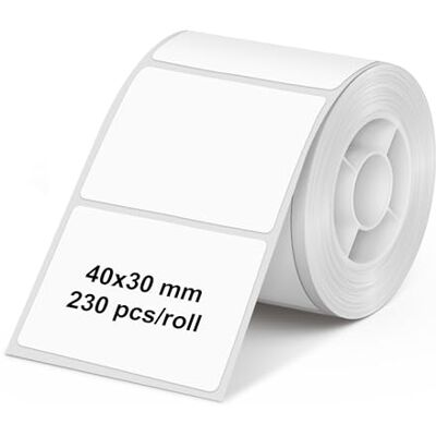Olympia Rouleau d'étiquettes pour PM220, 40 × 30 mm, blanches, pour imprimante d'étiquettes PM220, imperméable et résistant à l'abrasion Olympia Rouleau d'étiquettes pour PM220, 40 × 30 mm, blanches, pour imprimante d'étiquettes PM220, imperméable et résistant à l'abrasion