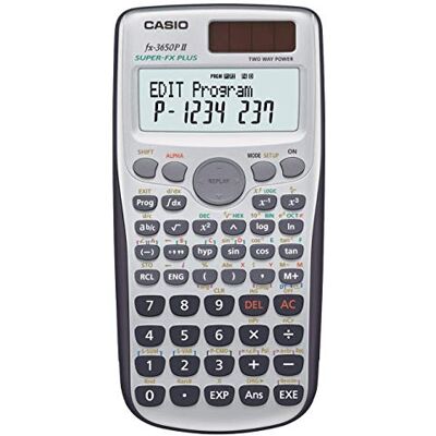 Casio FX-3650P Calculatrice programmable 10+2 caractères, écran 2 lignes, alimentation piles/solaire (Import Allemagne) Casio FX-3650P Calculatrice programmable 10+2 caractères, écran 2 lignes, alimentation piles/solaire (Import Allemagne)