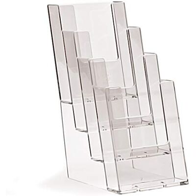 Taymar Présentoir à prospectus Lot de 4 4 Fächer Transparent Taymar Présentoir à prospectus Lot de 4 4 Fächer Transparent