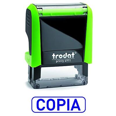 Trodat 4911 Printy Tampon formule commerciale avec texte copie, encreur automatique, taille de la plaque de texte 37 x 14 mm, bleu Trodat 4911 Printy Tampon formule commerciale avec texte copie, encreur automatique, taille de la plaque de texte 37 x 14 mm, bleu