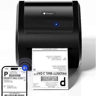 Phomemo Imprimante étiquette expédition 4x6, Bluetooth Imprimante Thermique Imprimante Thermique Etiquettes pour Professionnels, Pour Colis expédition, Compatible avec Amazon, Vinted, UPS, Shopify Phomemo Imprimante étiquette expédition 4x6, Bluetooth Imprimante Thermique Imprimante Thermique Etiquettes pour Professionnels, Pour Colis expédition, Compatible avec Amazon, Vinted, UPS, Shopify