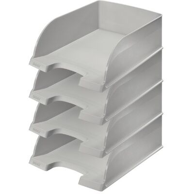 Leitz 52330085 Lot de 4 Corbeilles à courrier Hauteur 103 mm Gris Leitz 52330085 Lot de 4 Corbeilles à courrier Hauteur 103 mm Gris