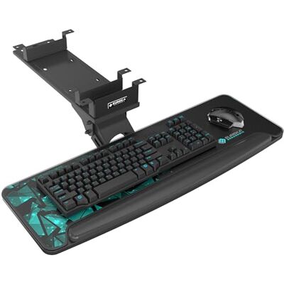 EUREKA ERGONOMIC Support Clavier PC Pivotant à 360° Plateau Clavier Hauteur Réglable Coulissant Tiroir Clavier sous Bureau avec Tapis de Souris Repose Poignet Noir EUREKA ERGONOMIC Support Clavier PC Pivotant à 360° Plateau Clavier Hauteur Réglable Coulissant Tiroir Clavier sous Bureau avec Tapis de Souris Repose Poignet Noir