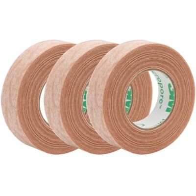3M Micropore Lot de 3 bandes chirurgicales hypoallergéniques Marron clair 1,25 cm x 9,1 m 3M Micropore Lot de 3 bandes chirurgicales hypoallergéniques Marron clair 1,25 cm x 9,1 m