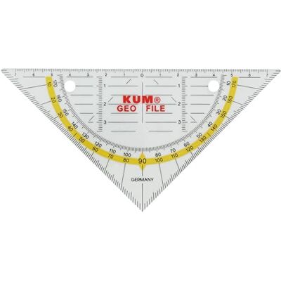KUM AZ208.19.16-T Lot de 5 équerres géométriques 16 cm, classables, transparents, fournitures scolaires, équerres KUM AZ208.19.16-T Lot de 5 équerres géométriques 16 cm, classables, transparents, fournitures scolaires, équerres