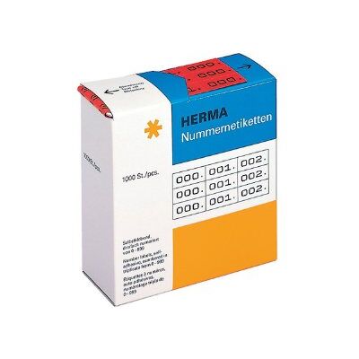 HERMA 4802 Étiquettes à numéros auto-adhésives à numérotage triple 10 x 22 mm (Rouge/noir) (Import Allemagne) HERMA 4802 Étiquettes à numéros auto-adhésives à numérotage triple 10 x 22 mm (Rouge/noir) (Import Allemagne)