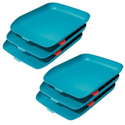 Leitz Cosy 53580061 Lot de 6 corbeilles à courrier A4 Bleu doux Leitz Cosy 53580061 Lot de 6 corbeilles à courrier A4 Bleu doux